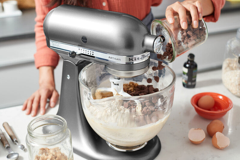 KitchenAid 4,8 L 5KSM175 Artisan Küchenmaschine Steellover mit Edelstahl-Werkzeugen