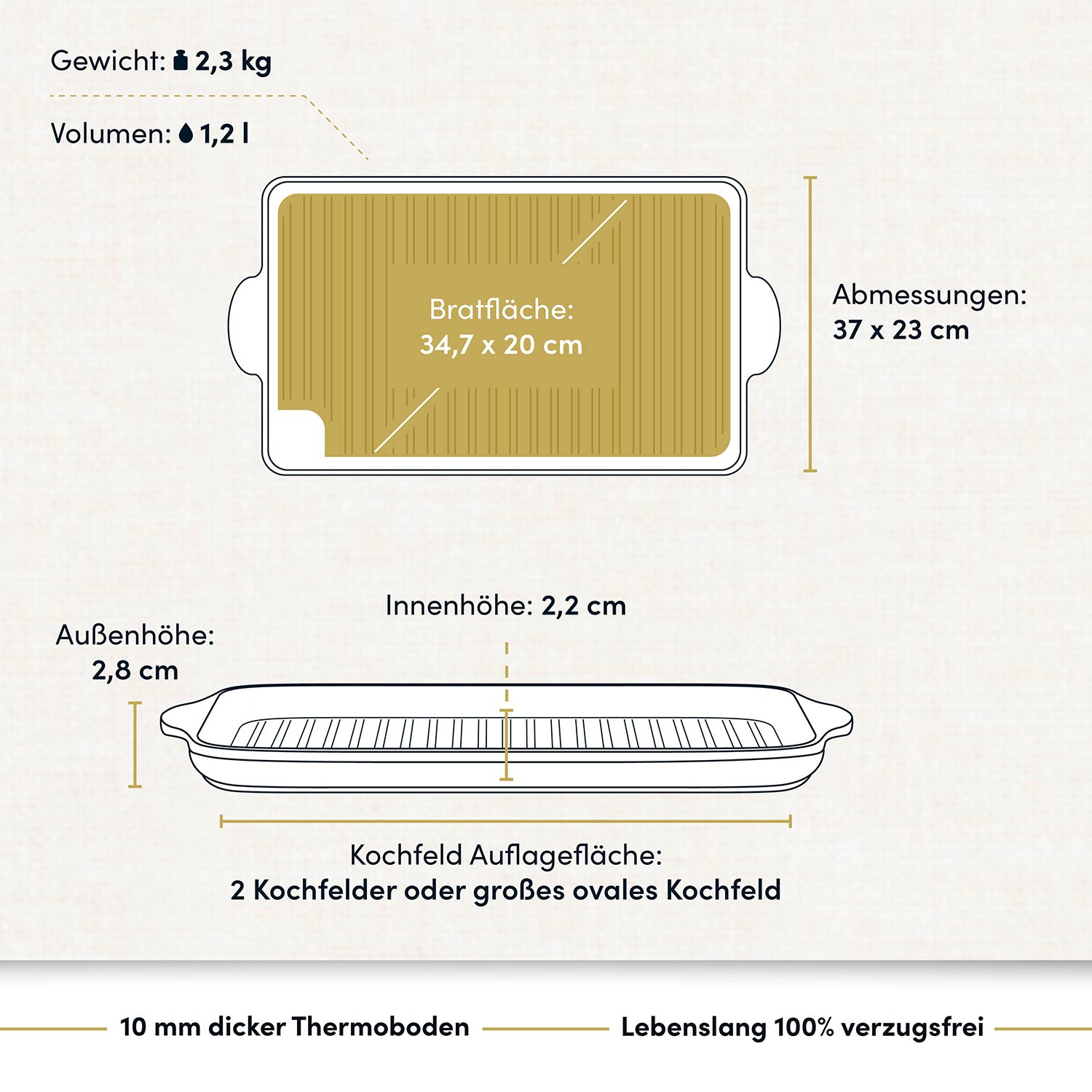Grillplatte 37x23 cm